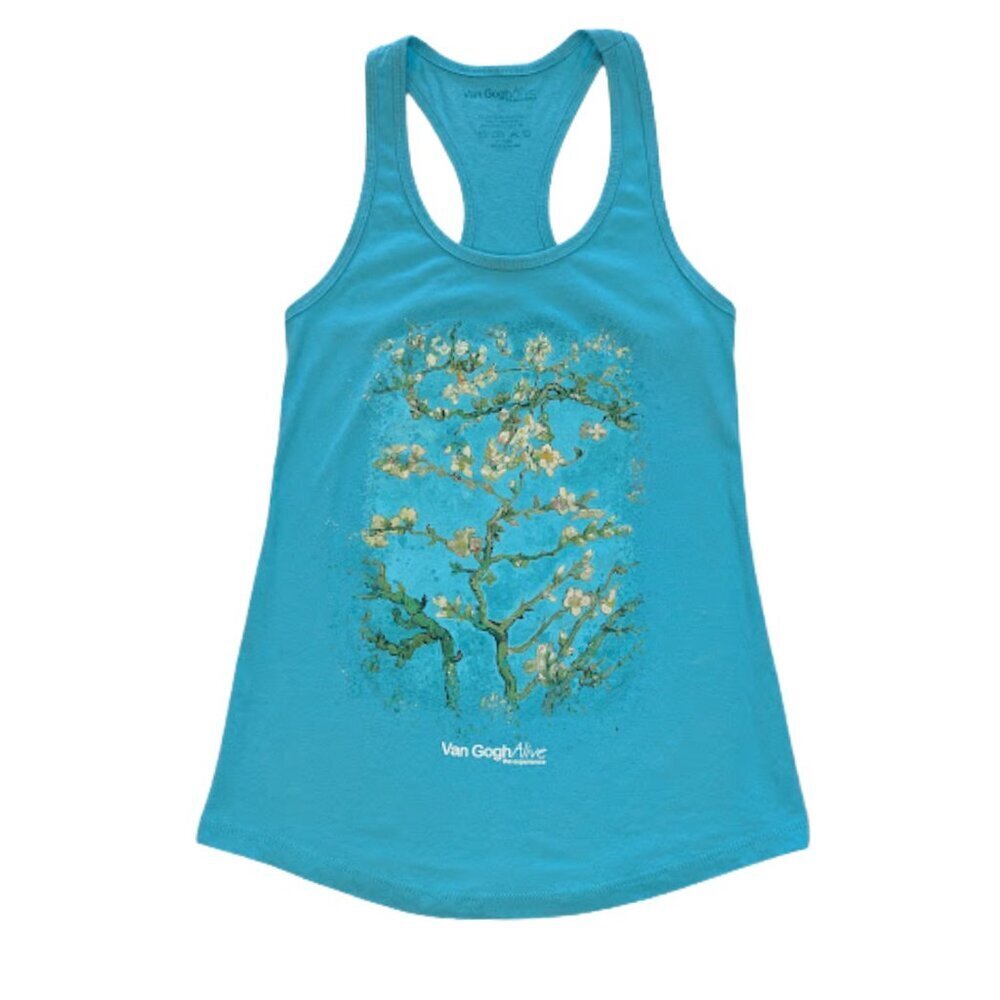 Van Gogh Alive Almond Blossom Teal Tank Top *SZ Small